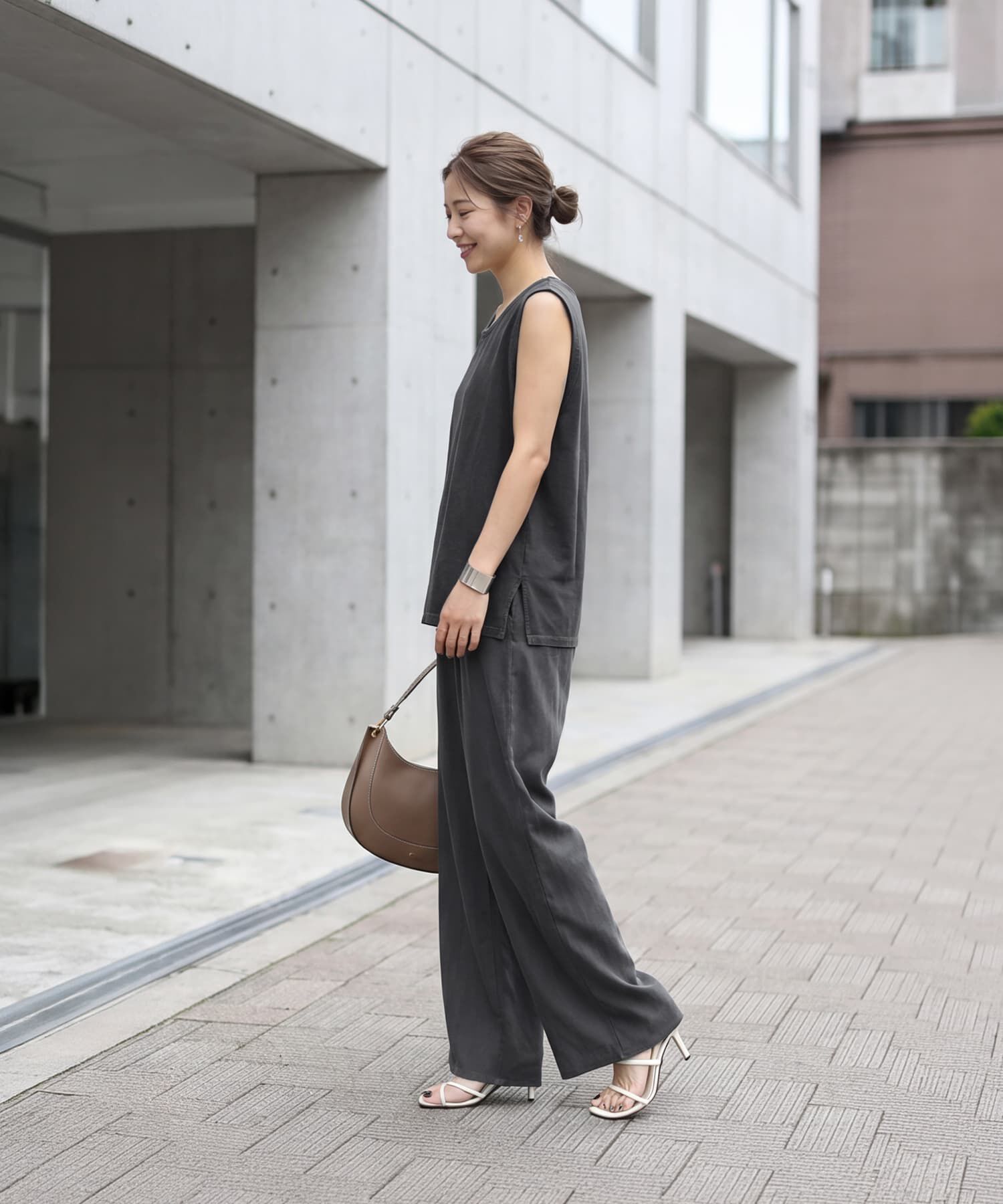 STYLE DELI「【セットアップ対応】綿100ピグメント加工ノースリトップ」|タンクトップ|