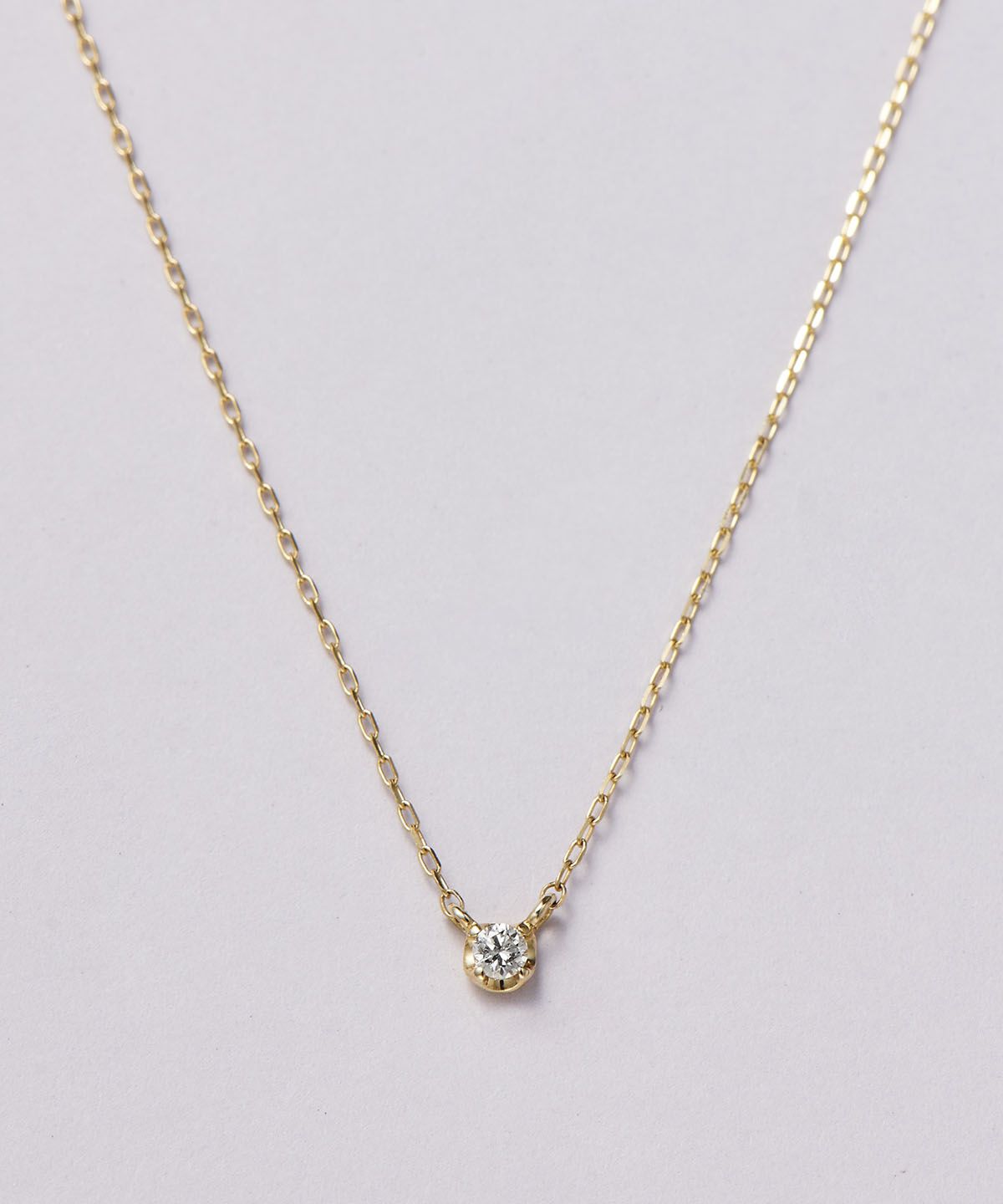 Samantha Tiara「K10 YG １石ダイヤモンド ネックレス」|ネックレス|K10 YG
