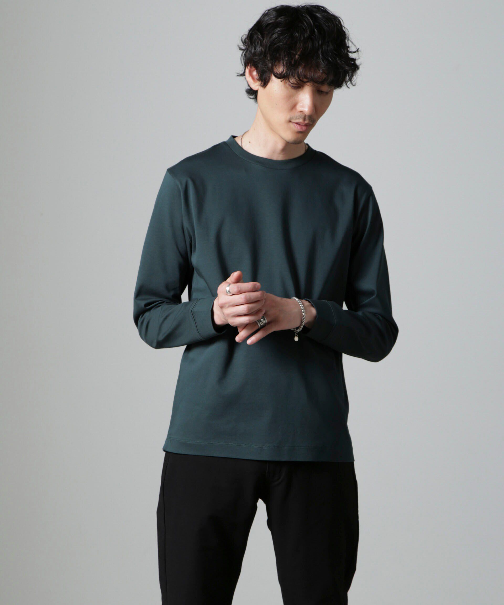 nano･universe「アンチスメルクルーネックTシャツ 長袖」|Tシャツ・カットソー|グリーン