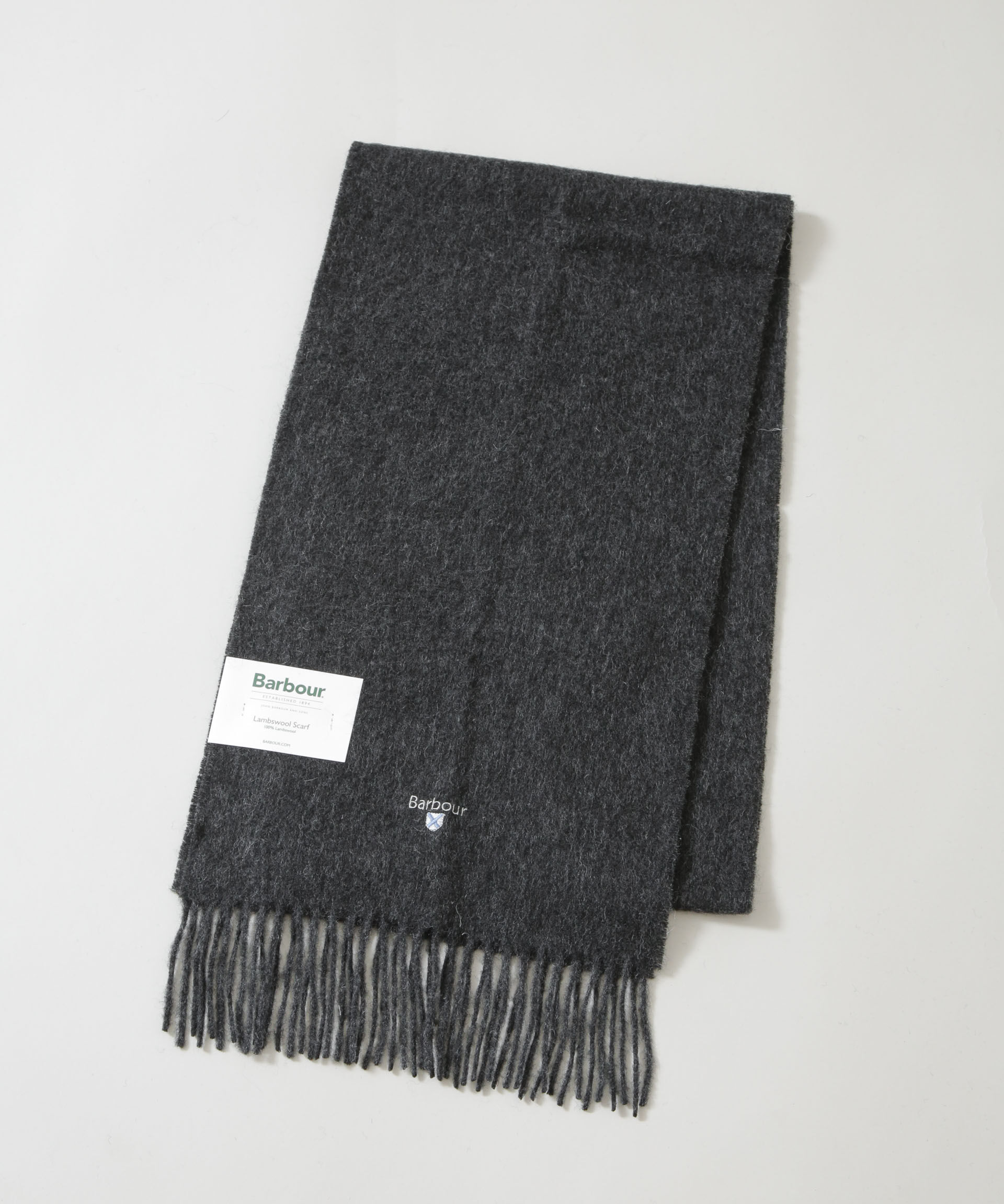 NANO universe「Barbour/BARBOUR PLAIN LAMBSWOOL SCARF」|マフラー|チャコール3