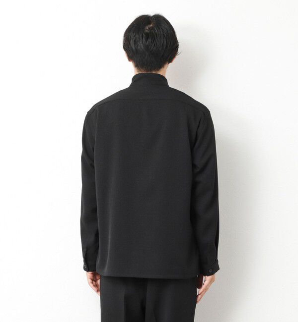 NOLLEY'S goodman「《セットアップ対応》LANATEC ウーステッドサージストレッチ マオカラーシャツブルゾン」|ブルゾン・スタジャン|