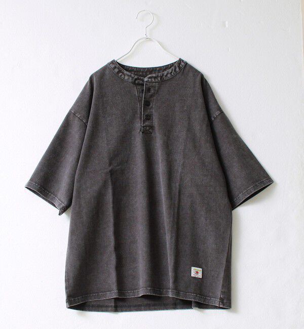 FREDY MAC「【FREDYMAC/フレディマック】コットンスノーウォッシュヘンリーTEE」|Tシャツ・カットソー|チャコールグレー
