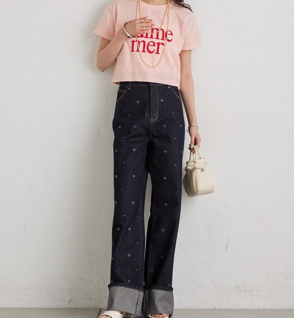  「【4色展開/短丈で使いやすい◎】カラーロゴチビTシャツ」|Tシャツ・カットソー|