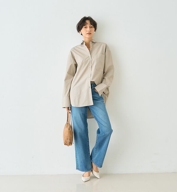 Rouge vif「ストライプメンズライクコットンシャツ」|シャツ・ブラウス|