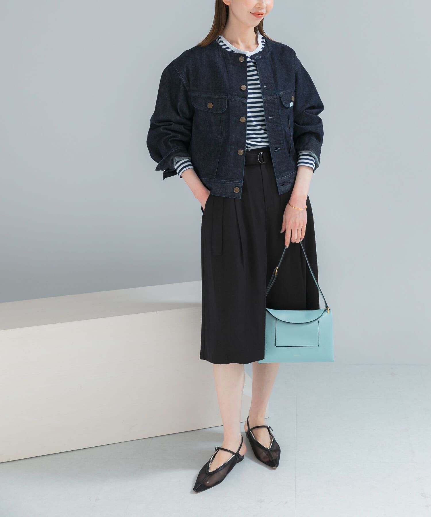 URBAN RESEARCH ROSSO「『別注』Lee101&times;ROSSO　NOCOLLAR SHORT JACKET」|デニムジャケット|