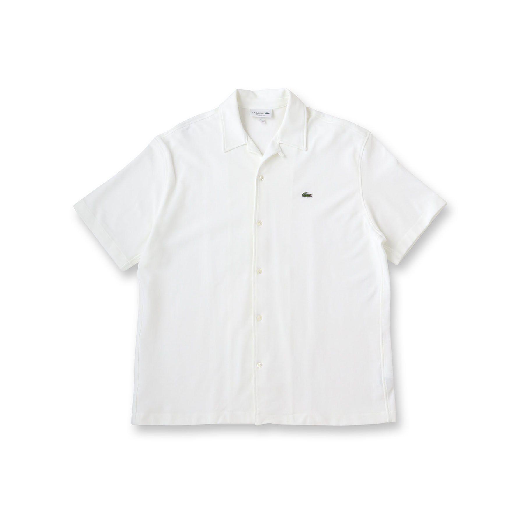 DRESSTERIOR「LACOSTE（ラコステ）WOVEN SHIRT｜Tシャツ」|ポロシャツ|ホワイト(001)