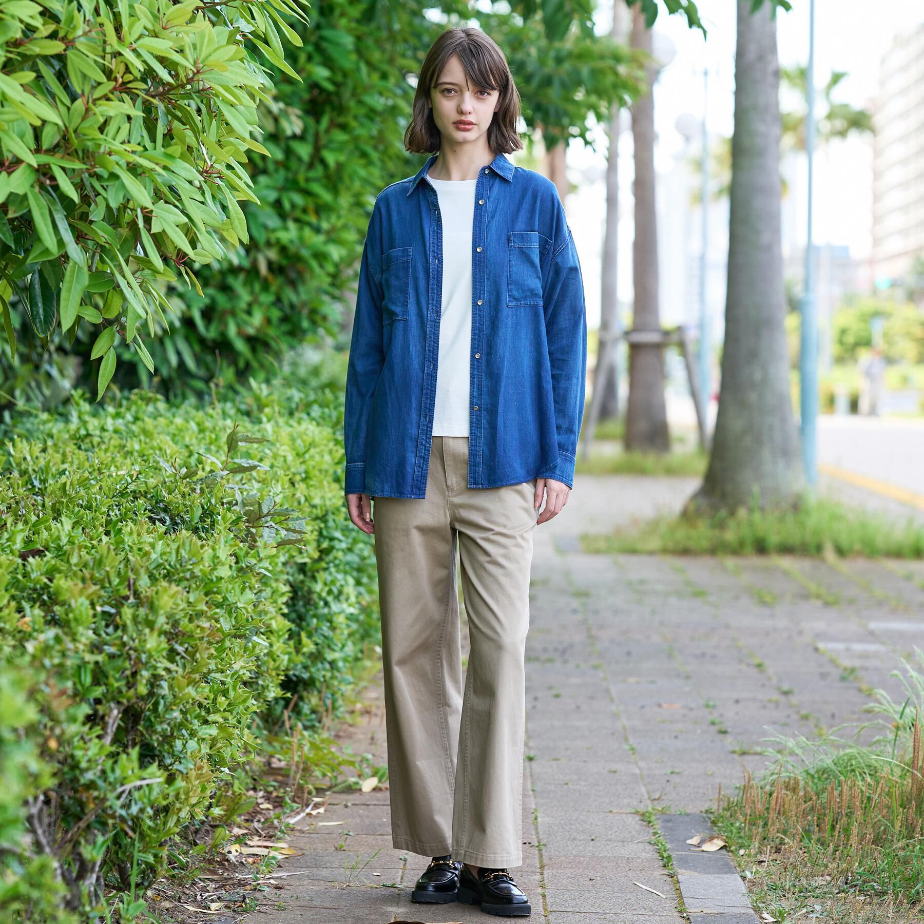 DRESSTERIOR「【夏デニム】シアーデニムシャツ」|シャツ・ブラウス|