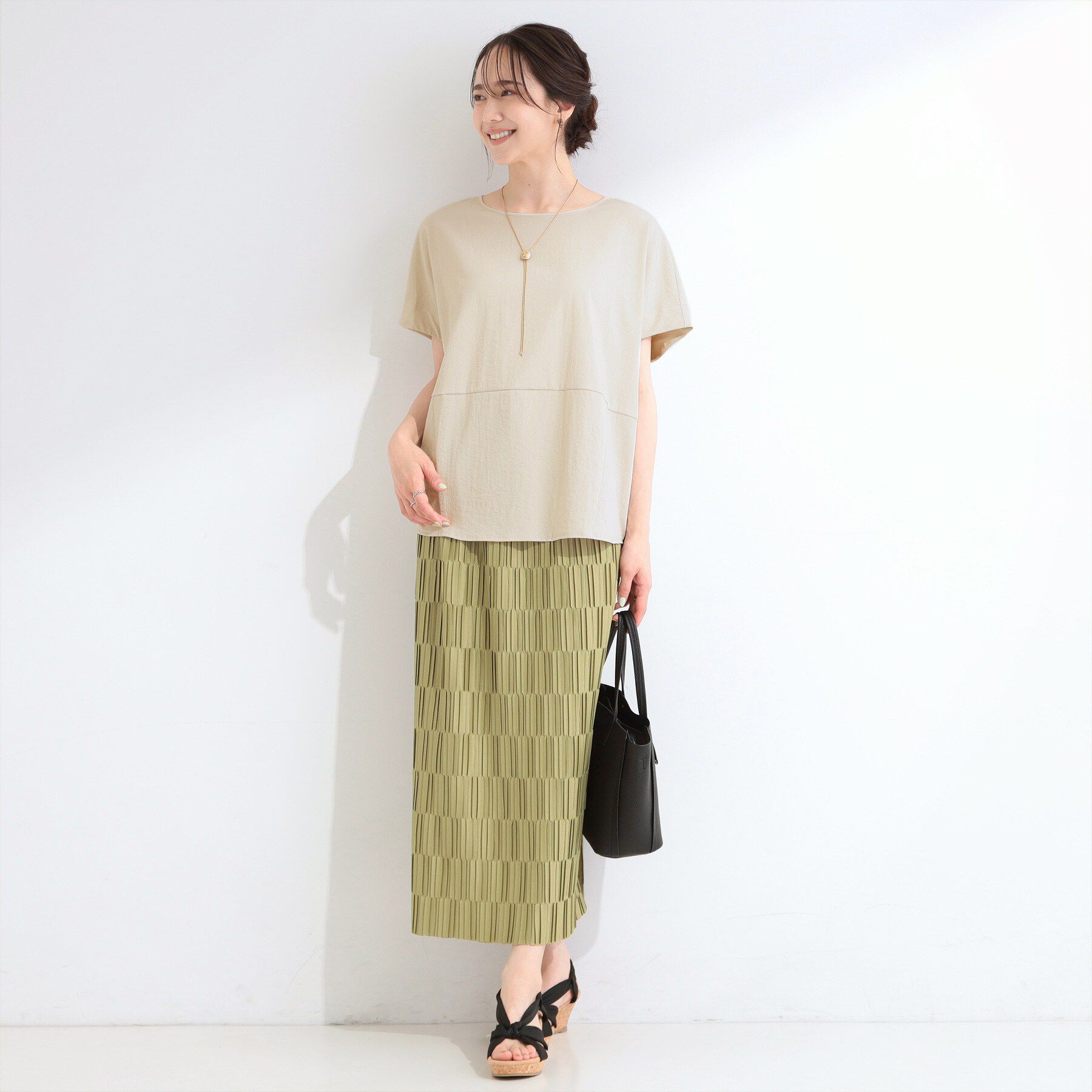 SHOO･LA･RUE「【洗濯機可/セットアップ可】軽凛(かろりん) ひんやり切替コクーントップス」|Tシャツ・カットソー|