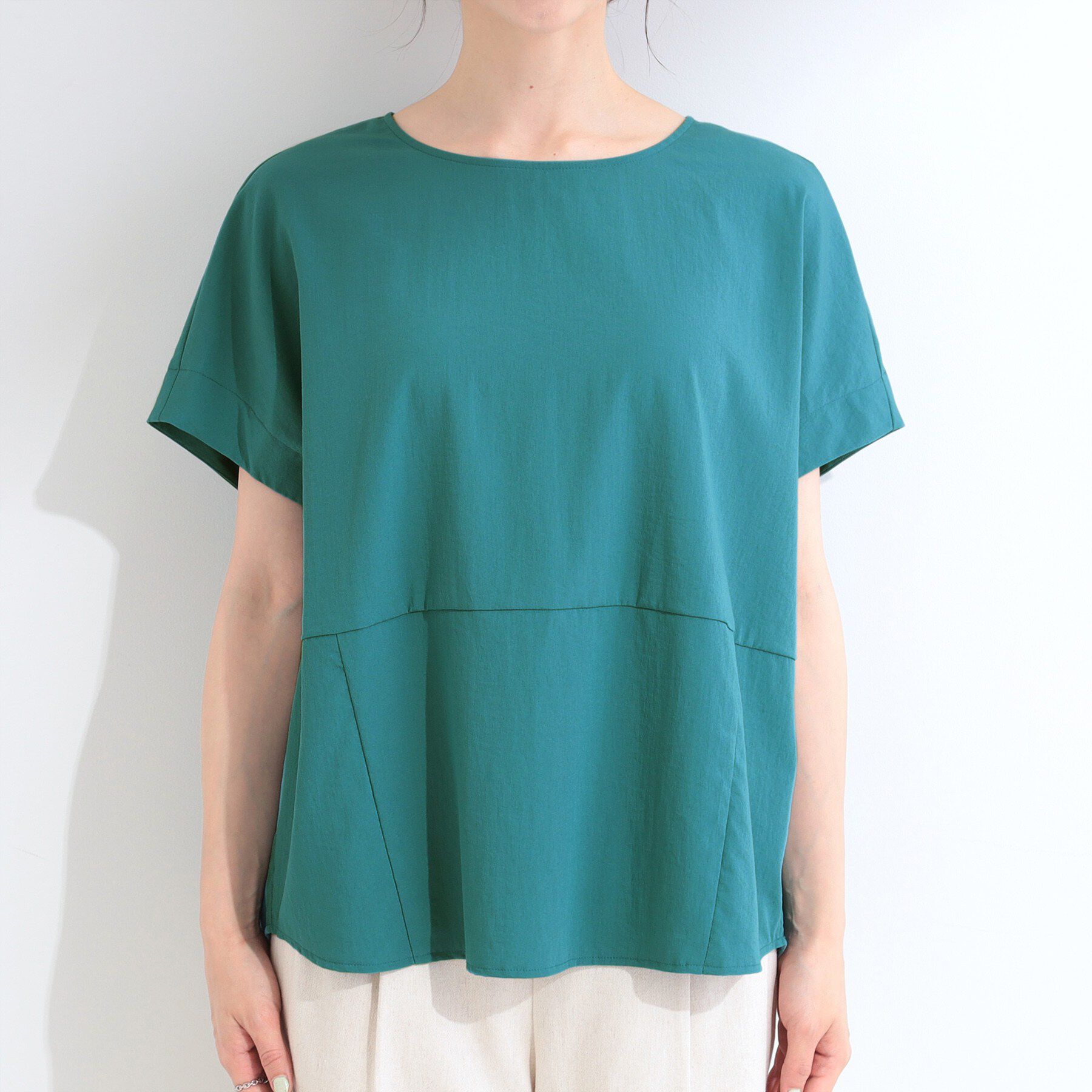 SHOO･LA･RUE「【洗濯機可/セットアップ可】軽凛(かろりん) ひんやり切替コクーントップス」|Tシャツ・カットソー|