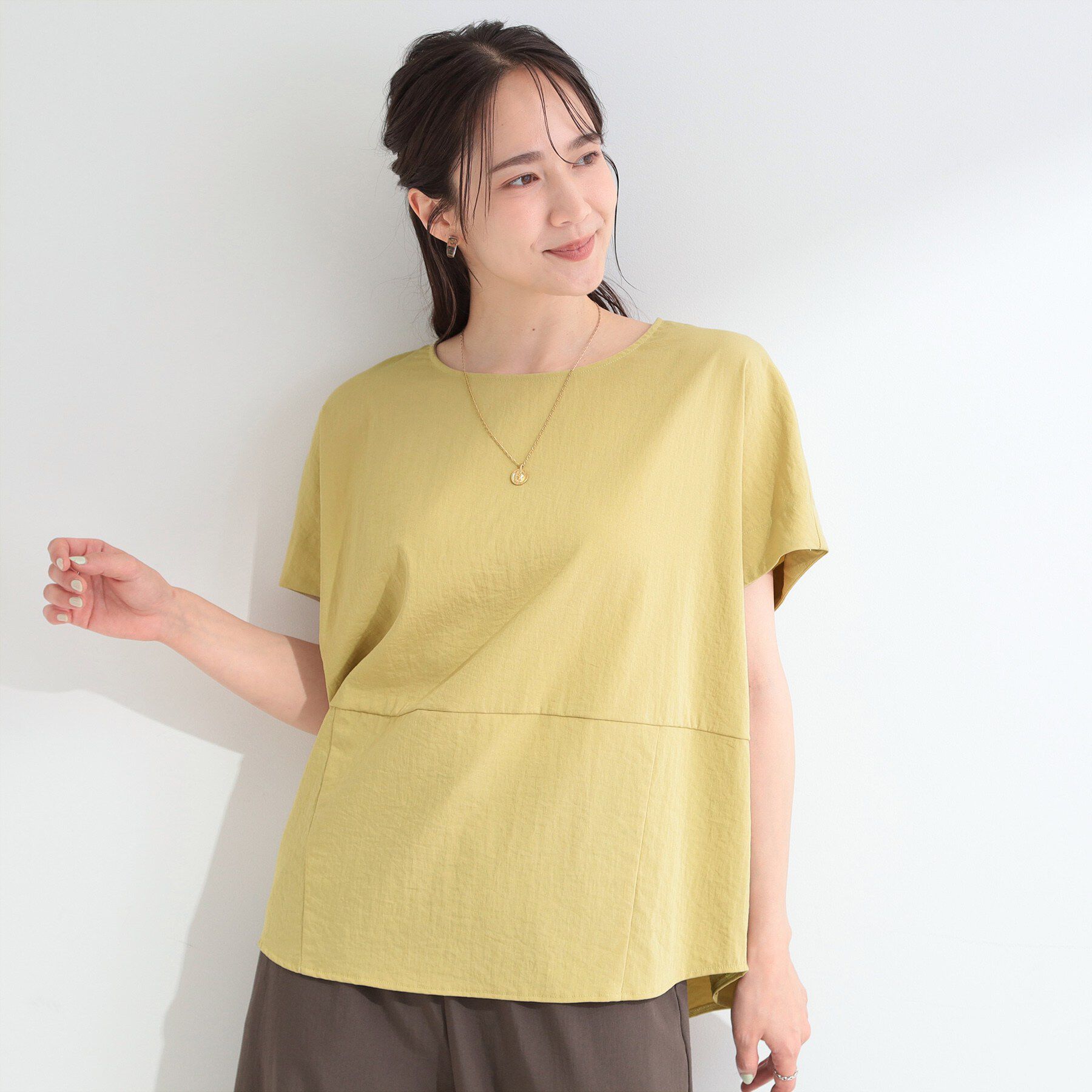 SHOO･LA･RUE「【洗濯機可/セットアップ可】軽凛(かろりん) ひんやり切替コクーントップス」|Tシャツ・カットソー|