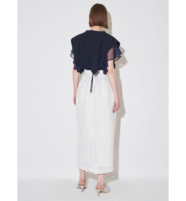 ELENDEEK「MESH BONDING TUCKED SK」|スカート|
