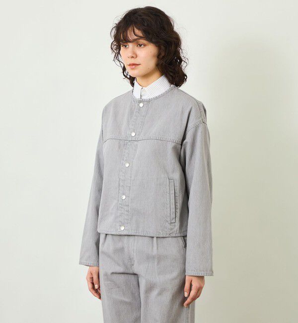 MACKINTOSH PHILOSOPHY「【GREY LABEL】デニムノーカラートラッカージャケット」|ブルゾン・スタジャン|
