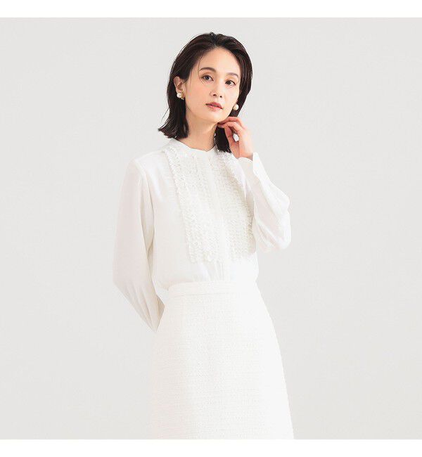 Demi-Luxe BEAMS 「ジョーゼット フリルブラウス＊」|シャツ・ブラウス|