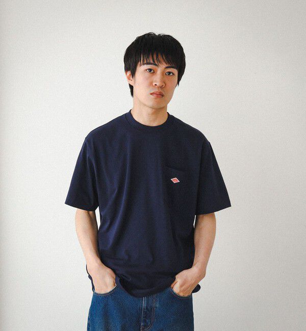 BEAMS「BEAMS｜DANTON / POCKET T-shirt｜定番｜シンプルデザイン｜ロゴ」|Tシャツ・カットソー|NAVY