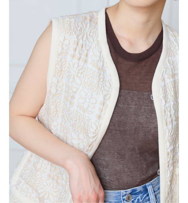 IENA LA BOUCLE「IENA LA BOUCLE フラワーJQベスト」|ダウンベスト・ベスト|