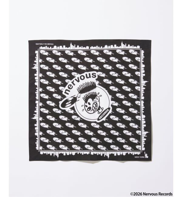 JOURNAL STANDARD「Nervous Records / ナーヴァス・レコーズ &times; JOURNAL STANDARD バンダナ」|バンダナ・スカーフ|ブラック