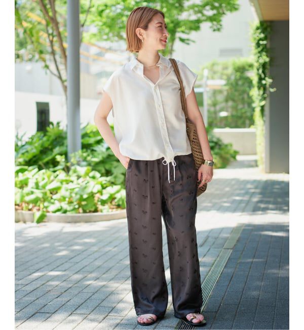 Spick and Span「《追加》ソフトブロードフレンチヘムギャザーシャツ」|シャツ・ブラウス|