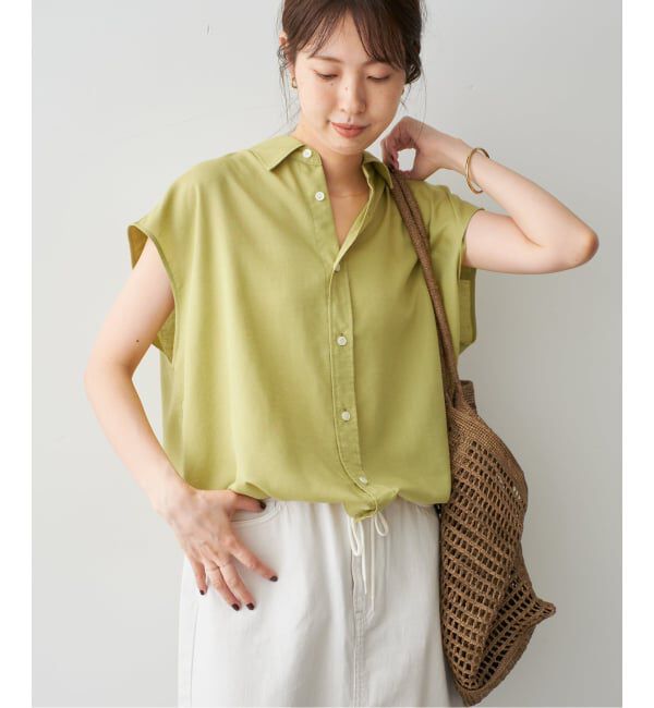 Spick and Span「《追加》ソフトブロードフレンチヘムギャザーシャツ」|シャツ・ブラウス|