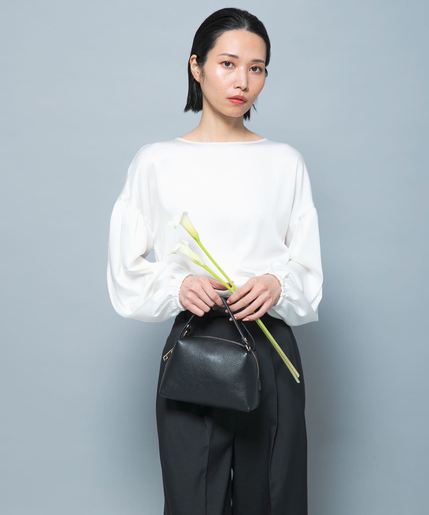 URBAN RESEARCH ROSSO「ハンマーサテンギャザーブラウス」|シャツ・ブラウス|