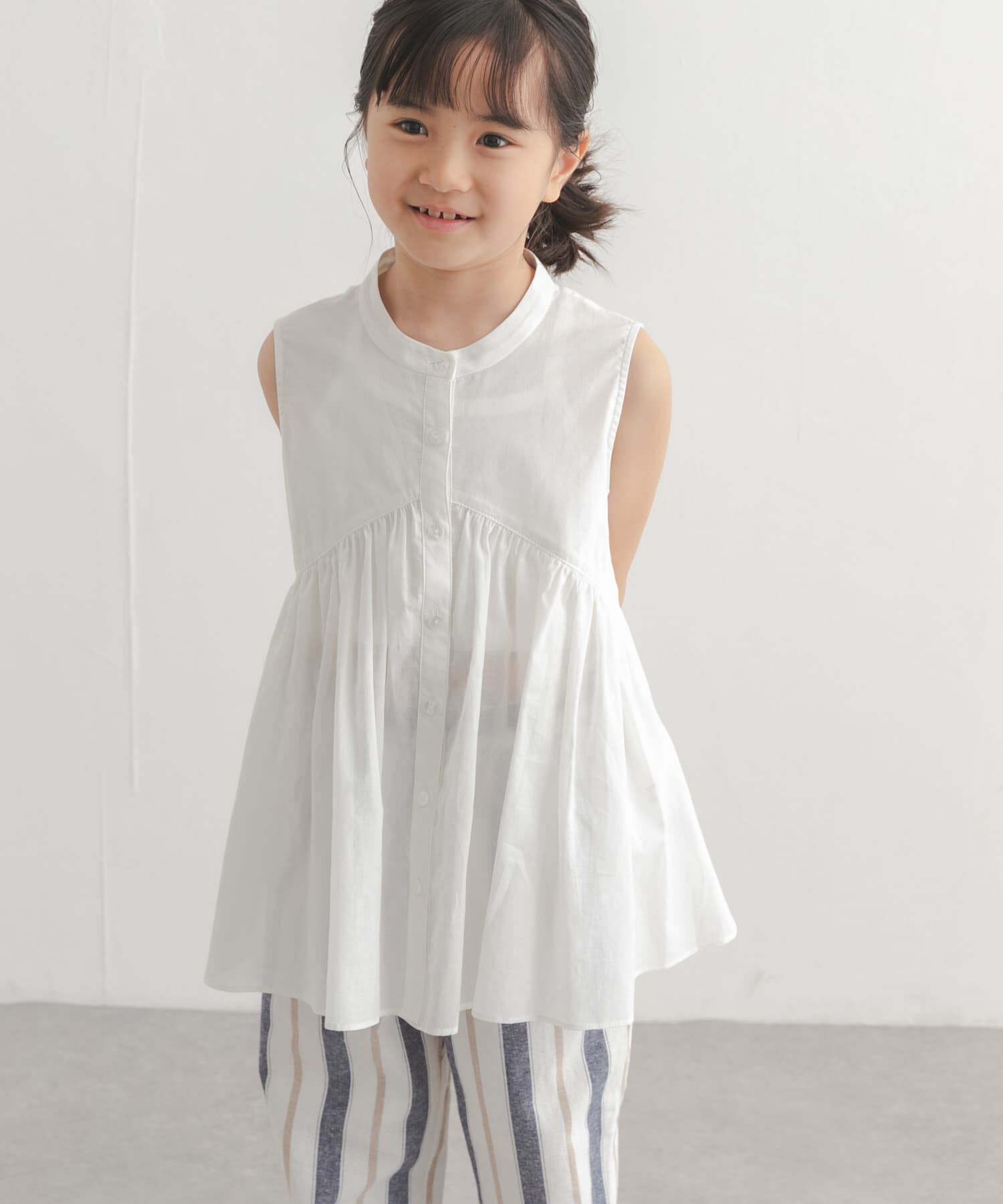 URBAN RESEARCH DOORS「『親子リンク』コットンボイル切替ブラウス(KIDS)」|その他|オフホワイト