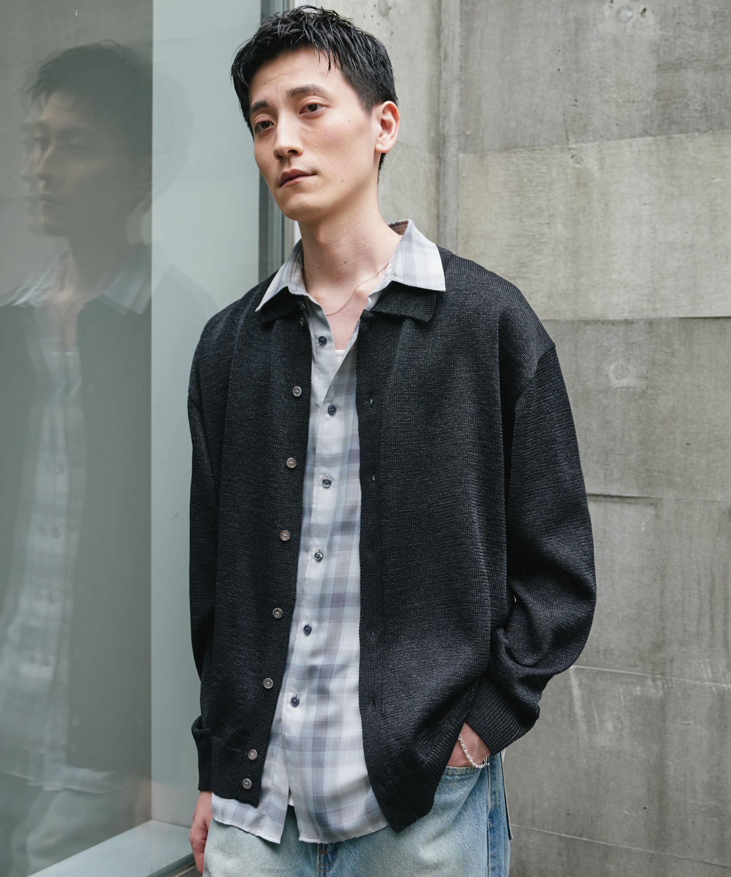 URBAN RESEARCH DOORS「『洗濯可/UVカット』『URTECH』Aircare ロングスリーブシャツカーディガン」|カーディガン|