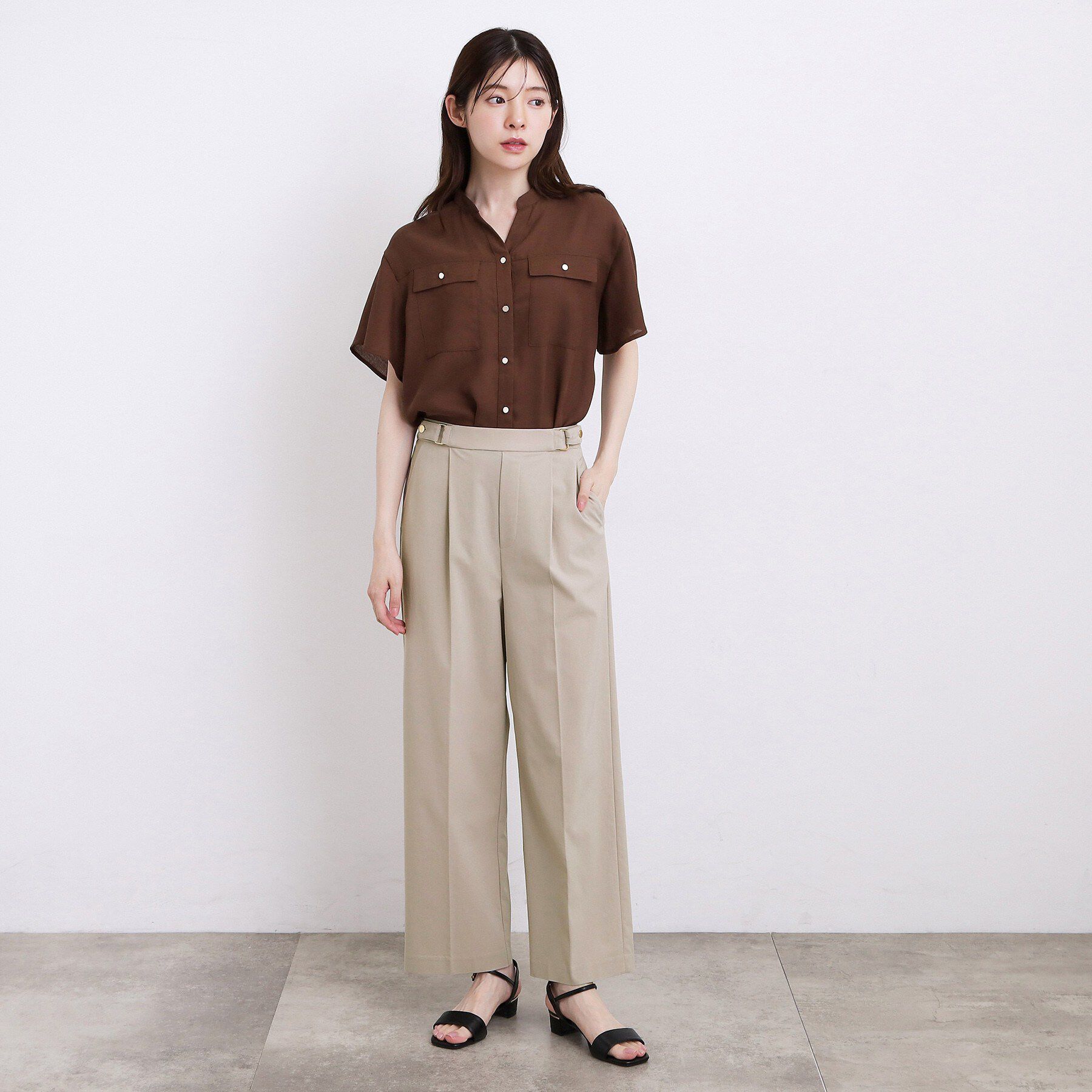 grove「【ひんやり・UV・洗濯機◎】センタープレスが取れにくい、ハイパーストレッチワイドパンツ」|その他|
