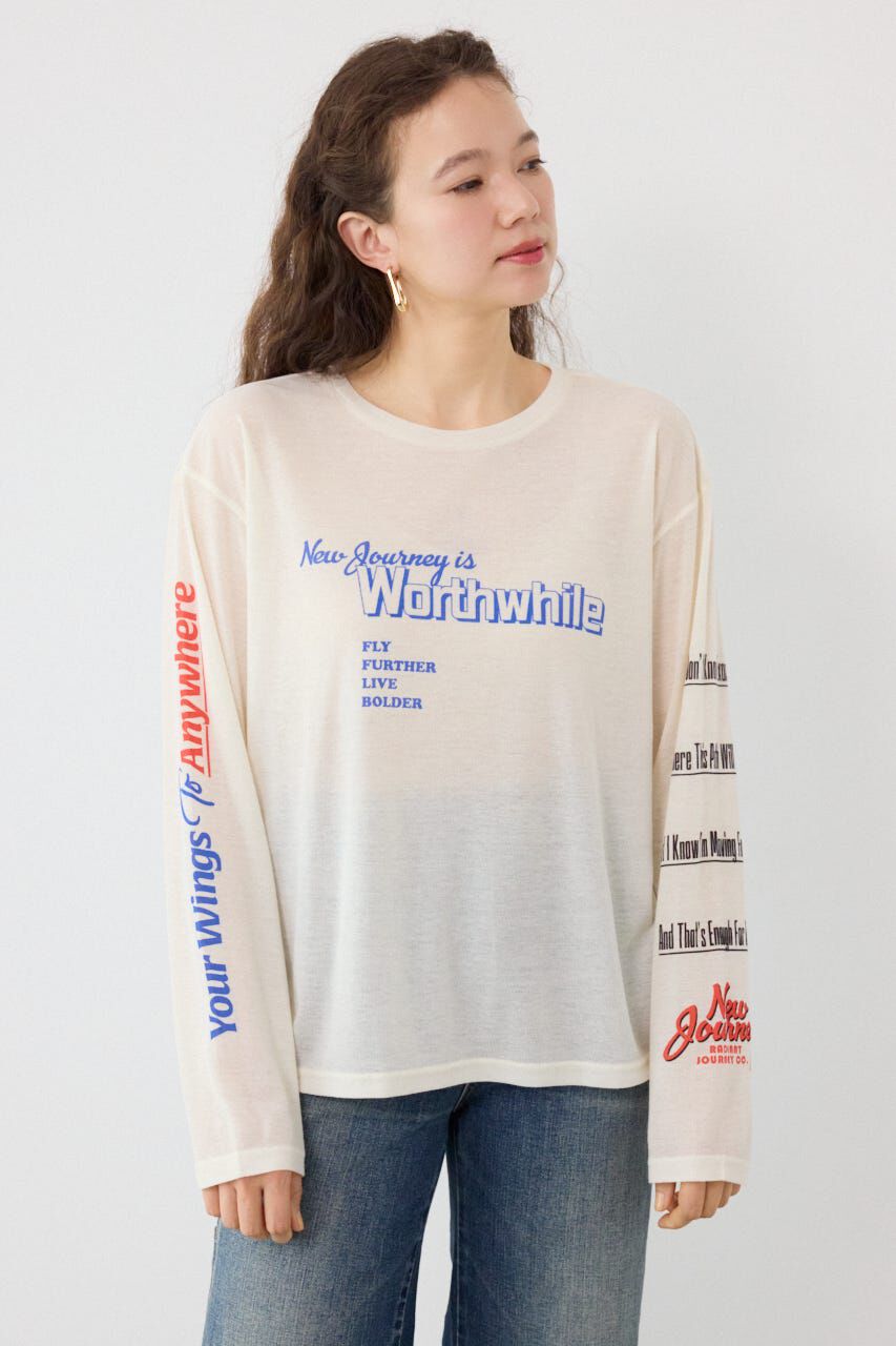 RODEO CROWNS「メッセージロングスリーブ Tシャツ」|Tシャツ・カットソー|O/WHT1