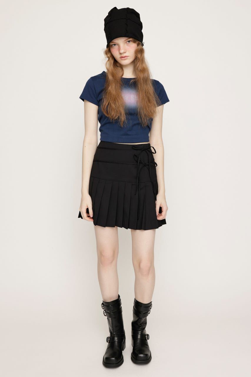 SLY「DOUBLE RIBBON PLEATS スカート」|スカート|BLK