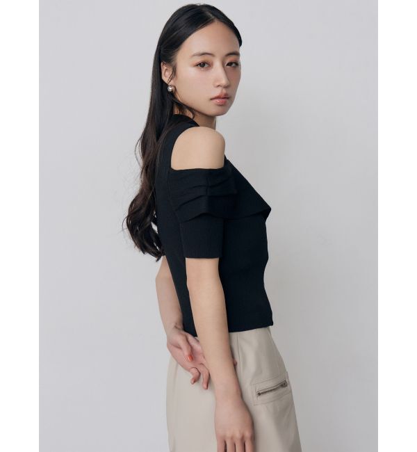 MURUA「ショルダーカットZIPハーフニット」|ニット・セーター|