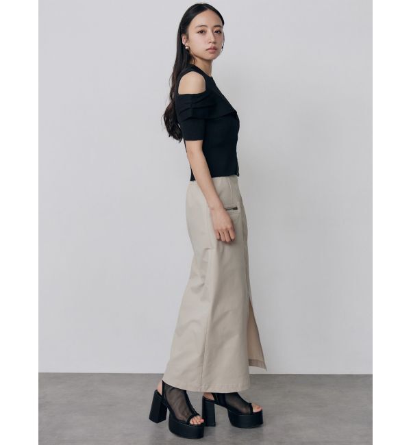 MURUA「ショルダーカットZIPハーフニット」|ニット・セーター|