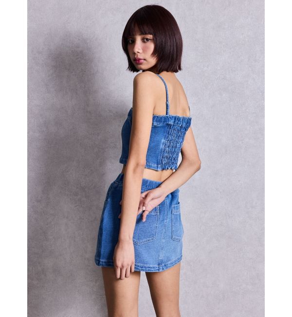 GYDA「bijouカットデニムミニスカートライクショートパンツ」|スカート|
