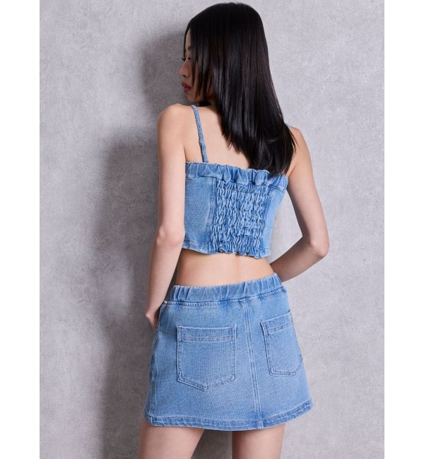 GYDA「bijouカットデニムミニスカートライクショートパンツ」|スカート|