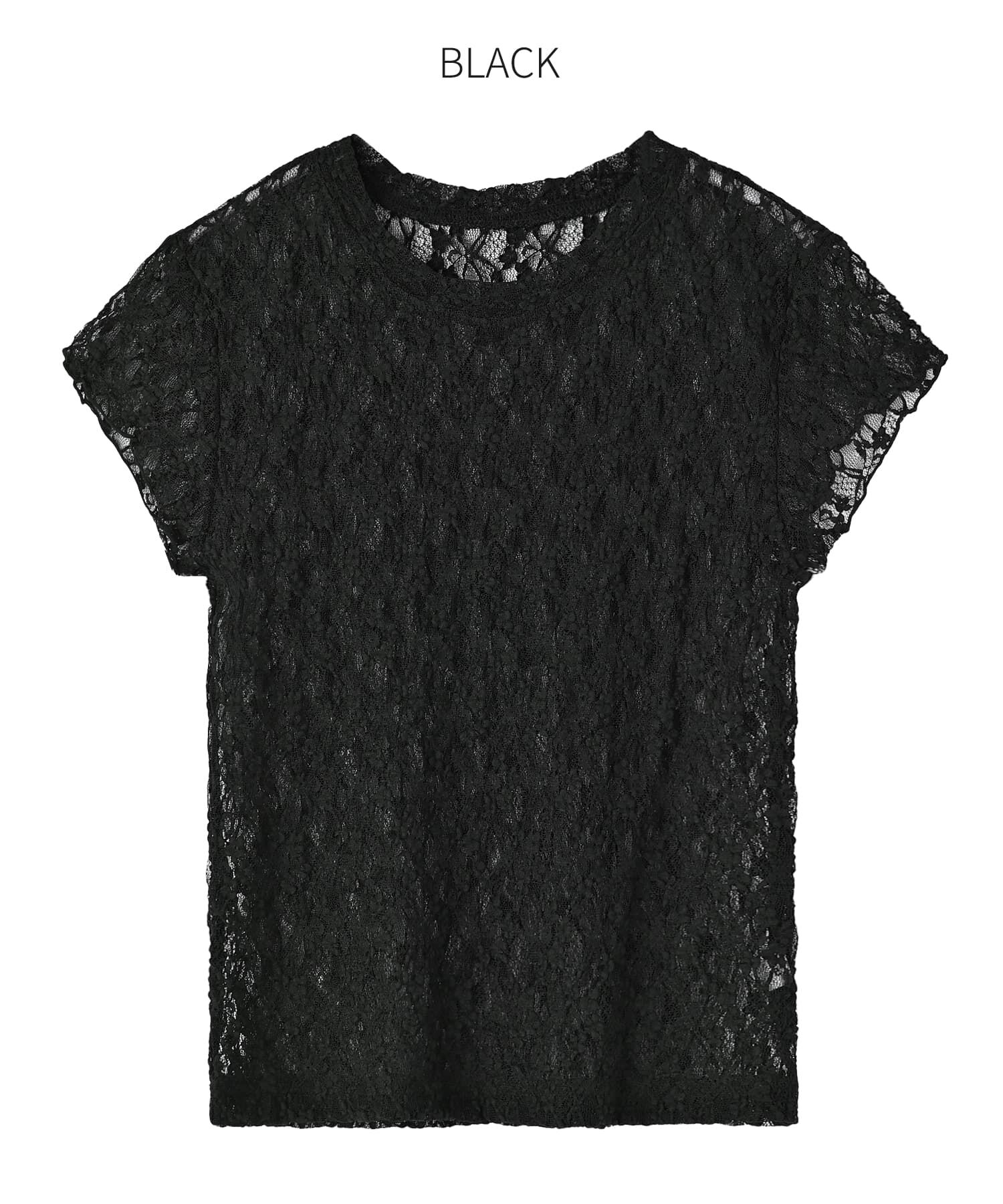 STYLE DELI「下に着る半袖レーシィーストレッチトップス」|Tシャツ・カットソー|