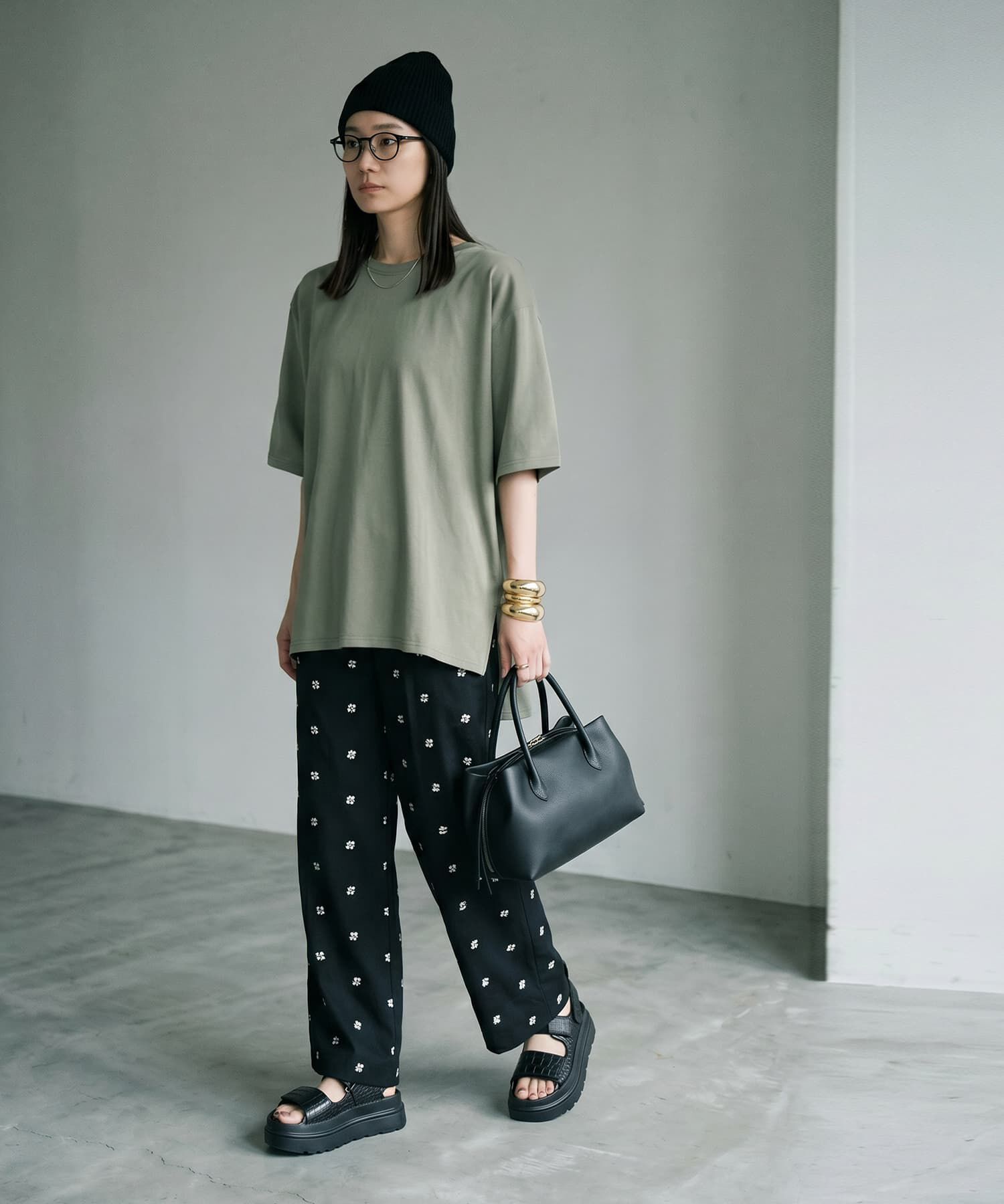 STYLE DELI「【BLK001】ゆったりシルエット五分袖ドルマンTシャツ」|Tシャツ・カットソー|