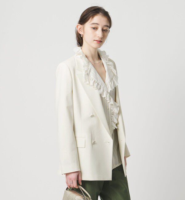 UNITED ARROWS「T/W 4ボタン ジャケット」|テーラードジャケット|OFF WHITE
