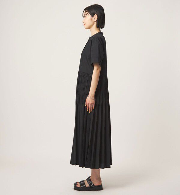 UNITED ARROWS green label relaxing「［size SHORT/TALLあり］ワッシャー プリーツ ショートスリーブ ワンピース」|ワンピース|