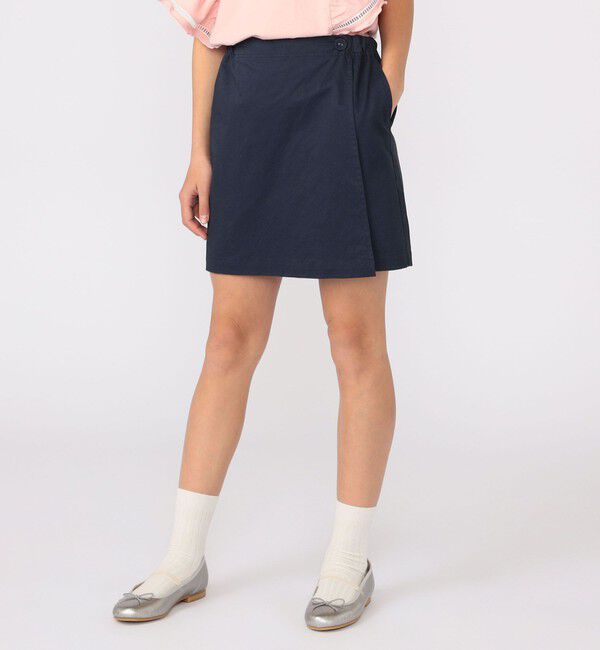 SHIPS KIDS「SHIPS KIDS:140～150cm / ラップ キュロット」|キュロット|ネイビー