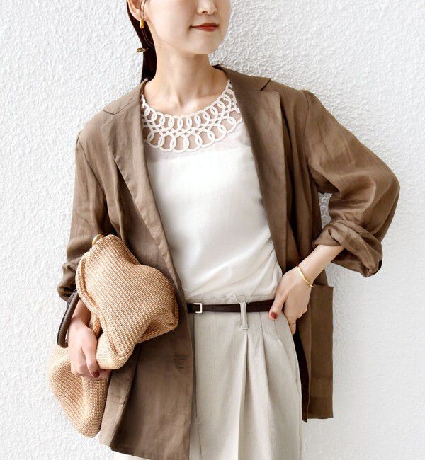 SHIPS for women「《一部追加予約》〈手洗い可能〉襟 刺繍 デザイン ヴィンテージ スパン ブラウス」|シャツ・ブラウス|