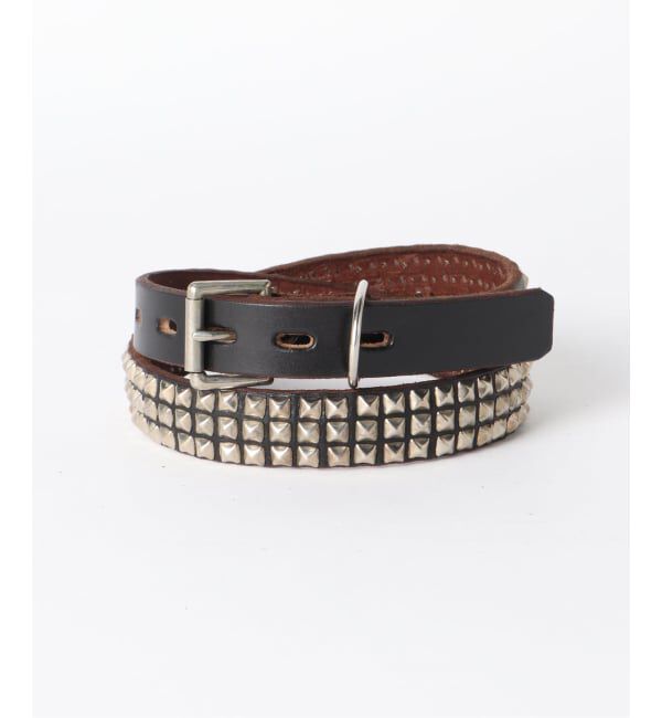 JOURNAL STANDARD「MADE IN CALIF Pylamid Studs 3line Belt」|ベルト|ブラック
