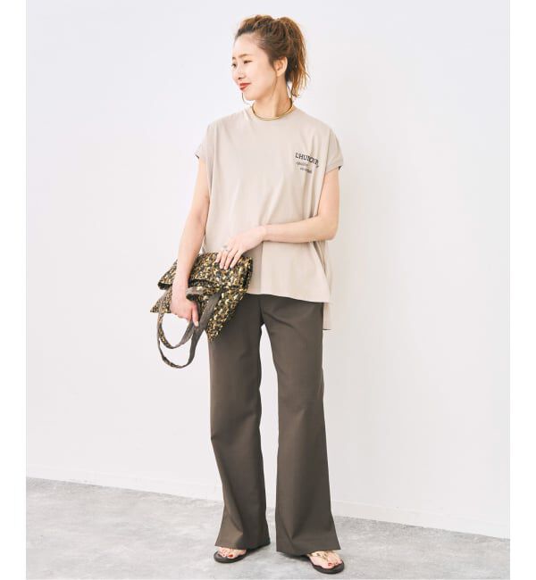 Spick and Span「《34サイズ登場 / 追加3》スリットイージーパンツ」|スラックス|