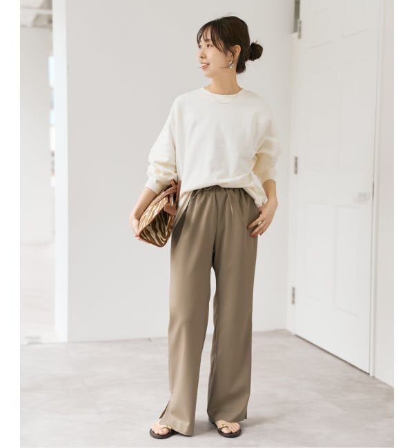 Spick and Span「《34サイズ登場 / 追加3》スリットイージーパンツ」|スラックス|