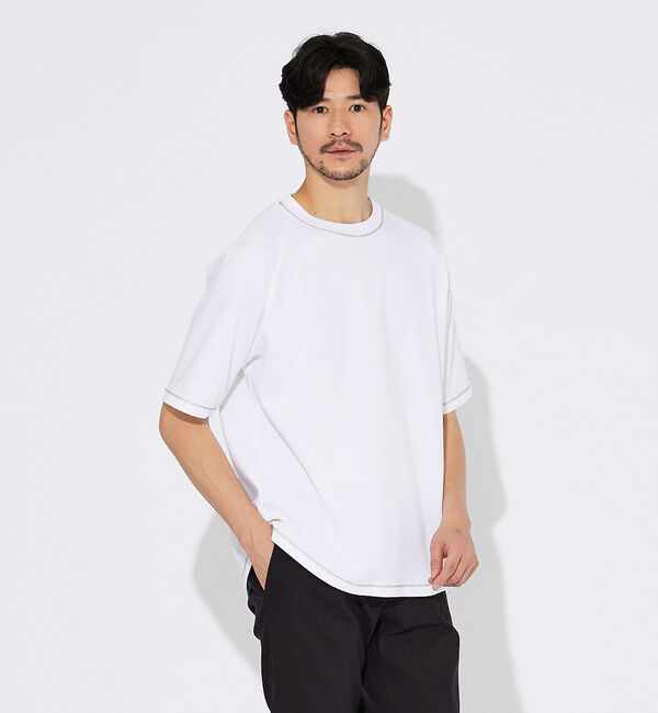 ABAHOUSE「【ロイヤルポンチ】シルクタッチ アトリエTシャツ」|Tシャツ・カットソー|ホワイト