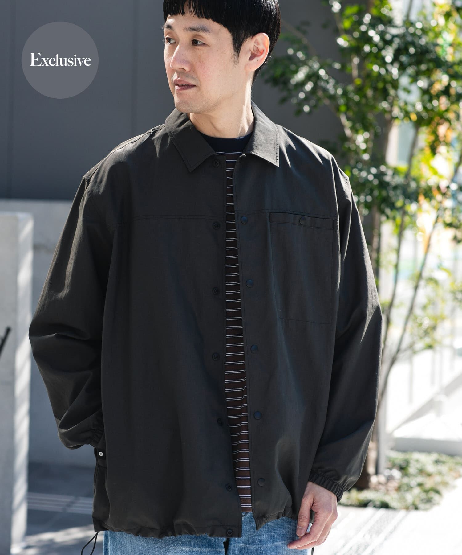 URBAN RESEARCH DOORS「『別注』Marmot&times;DOORS　COACH SHIRTS JACKET」|ノーカラーコート|スミクロ