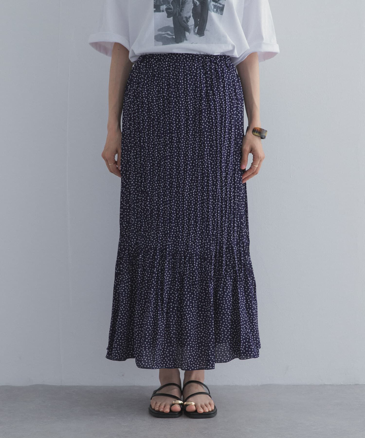URBAN RESEARCH DOORS「フラワードットプリーツスカート」|スカート|