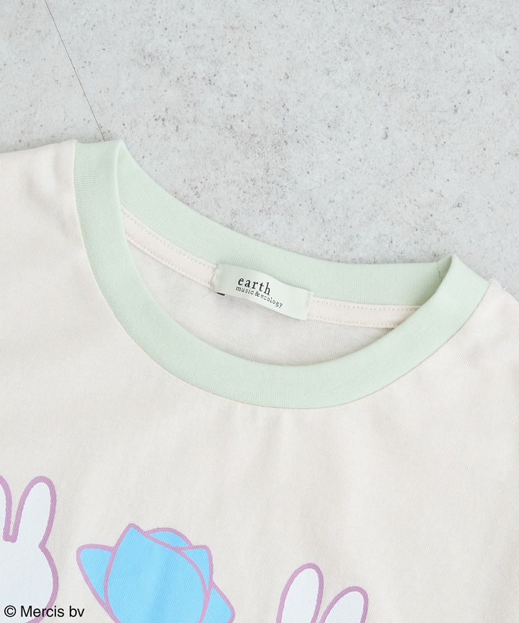 earth music&ecology「miffy/earth Rose ringer Tee」|Tシャツ・カットソー|