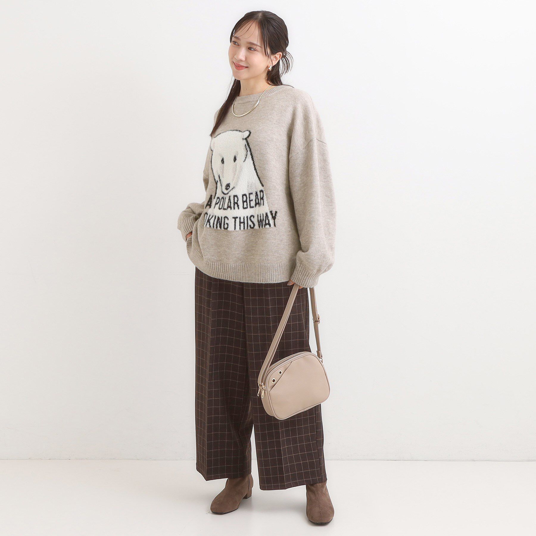 SHOO･LA･RUE「【旭山動物園応援商品】ゆるアニマル ふわふわジャカードニット」|ニット・セーター|