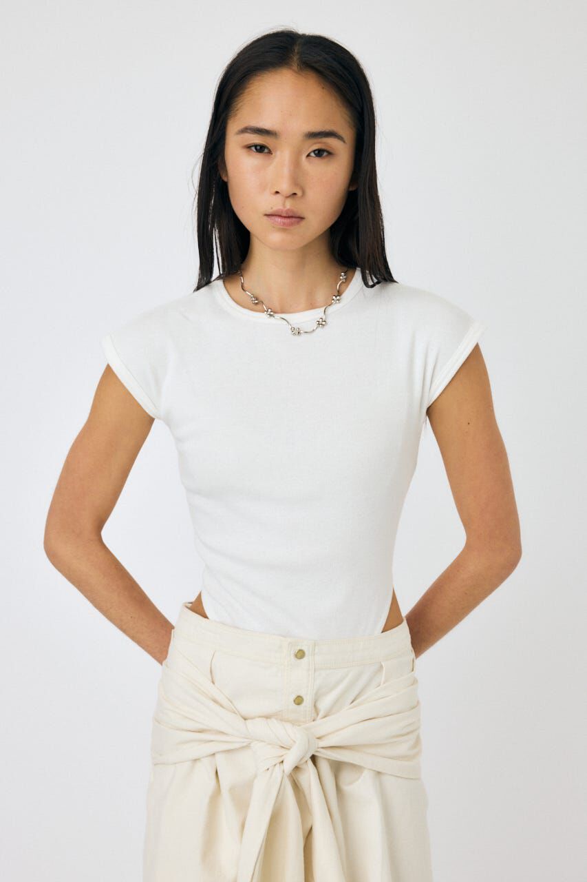 MOUSSY「BASIC RIB ボディスーツ」|Tシャツ・カットソー|WHT
