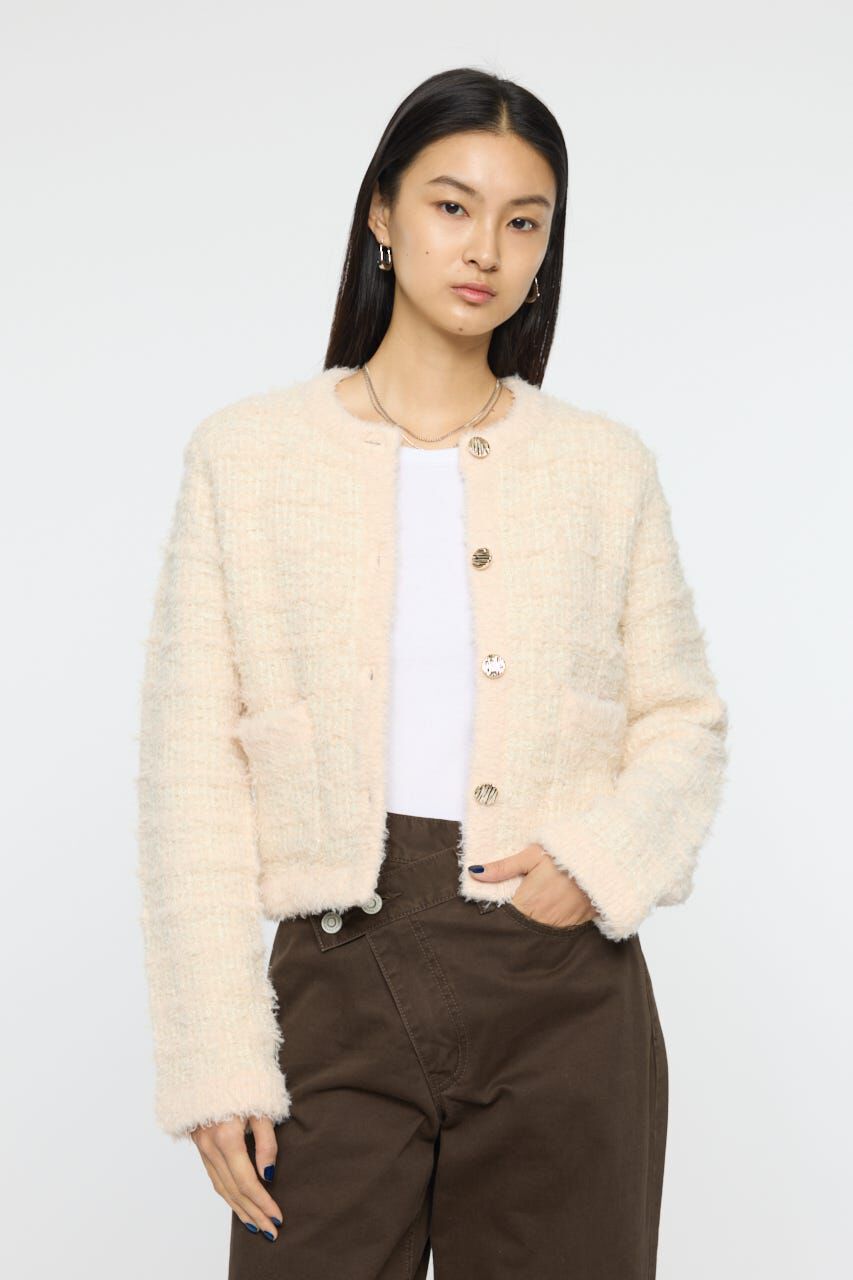 MOUSSY「COMPACT KNIT TWEED ジャケット」|その他|O/WHT1