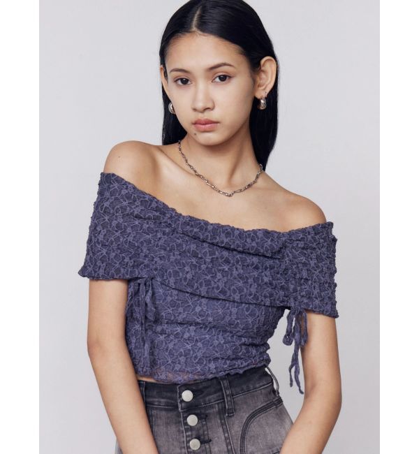 EMODA「レースギャザーオフショルダートップ」|Tシャツ・カットソー|