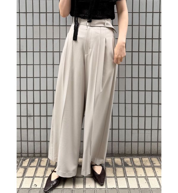 LAGUNAMOON「ベルト付きセミワイドパンツ」|その他|アイボリー